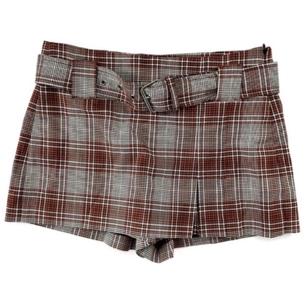 Free People Sage Plaid Skort NEW - Picture 3 of 5